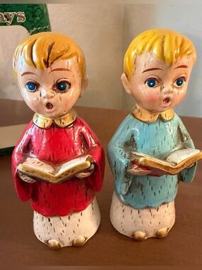 Vintage 1960’s Choir Boy Figurines - Red and Blue